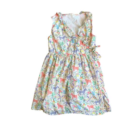 Mini Boden 🐅 Tropical Garden Vanilla Pod Wrap Dress 11-12 Years - Picture 1 of 8